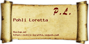 Pohli Loretta névjegykártya